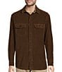 Color:Dark Brown - Image 1 - Long Sleeve Corduroy Shirt Jacket