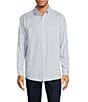 Color:Light Periwinkle - Image 1 - Long Sleeve Gingham Checked Twill Sport Shirt