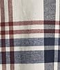 Color:Ecru - Image 4 - Long Sleeve Heavy Twill Large Plaid Sport Shirt