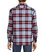 Color:Blue - Image 2 - Long Sleeve Heavy Twill Large Plaid Sport Shirt