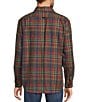 Color:Grey - Image 2 - Long Sleeve Heavy Twill Large Plaid Sport Shirt