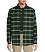 Roundtree & Yorke Long Sleeve Heavyweight Twill Windowpane Plaid Shirt Jacket, Color:Pine Grove - Image 1