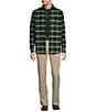 Roundtree & Yorke Long Sleeve Heavyweight Twill Windowpane Plaid Shirt Jacket, Color:Pine Grove - Image 3