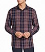 Roundtree & Yorke Long Sleeve Herringbone Textured Large Plaid Sport Shirt - Image 1