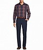 Roundtree & Yorke Long Sleeve Herringbone Textured Large Plaid Sport Shirt - Image 3