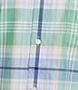 Roundtree & Yorke Large Plaid Pattern Twill Sport Shirt - Image 4