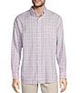 Color:Purple - Image 1 - Long Sleeve Large Plaid Twill Sport Shirt