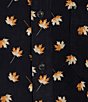 Color:Black - Image 4 - Long Sleeve Leaf Print Corduroy Sport Shirt