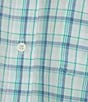 Color:Mint - Image 5 - Long Sleeve Medium Plaid Twill Sport Shirt