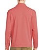 Color:Coral - Image 2 - Long Sleeve Performance Quarter-Zip Striped Pullover