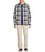 Roundtree & Yorke Long Sleeve Quilted Medium Plaid Shirt Jacket, Color:Blue - Image 3