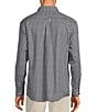 Color:Purple - Image 2 - Long Sleeve Small Checked Twill Sport Shirt
