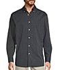 Color:Navy - Image 1 - Long-Sleeve Soft Touch Stripe Poplin Sport Shirt