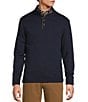 Roundtree & Yorke Long Sleeve Solid Button Mock Sweater, Color:Navy - Image 1