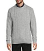 Roundtree & Yorke Long Sleeve Solid Cable Knit Crew Sweater - Image 5
