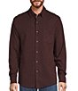 Color:Burgundy Heather - Image 1 - Long Sleeve Solid Coatfront Shirt