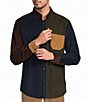 Roundtree & Yorke Long Sleeve Solid Color Block Corduroy Sport Shirt - Image 1