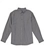 Color:Black - Image 1 - Long Sleeve Solid Oxford Button Down Shirt