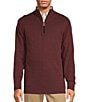 Color:Charcoal Heather/Burgundy - Image 1 - Long Sleeve Solid Reversible Quarter-Zip Pullover