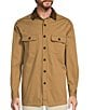 Color:Light Brown - Image 1 - Long Sleeve Solid Shirt Jacket