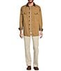 Color:Light Brown - Image 3 - Long Sleeve Solid Shirt Jacket