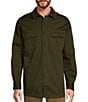 Color:Olive - Image 1 - Long Sleeve Solid Shirt Jacket