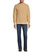 Color:Tan Heather - Image 3 - Long Sleeve Solid Textured Crewneck Sweater