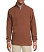 Roundtree & Yorke Long Sleeve Solid Textured Quarter Zip Pullover, Color:Rust - Image 1