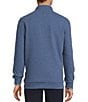 Roundtree & Yorke Long Sleeve Solid Textured Quarter Zip Pullover, Color:Blue - Image 2