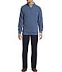 Roundtree & Yorke Long Sleeve Solid Textured Quarter Zip Pullover, Color:Blue - Image 3