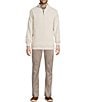 Roundtree & Yorke Long Sleeve Solid Textured Quarter Zip Pullover, Color:Natural - Image 3