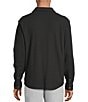 Roundtree & Yorke Long Sleeve Solid Waffle Coat Front Shirt, Color:Black - Image 2