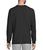Roundtree & Yorke Long Sleeve Solid Waffle Crewneck Pullover, Color:Black - Image 2