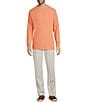 Roundtree & Yorke Long Sleeve Solid Waffle Crewneck Pullover, Color:Orange - Image 3