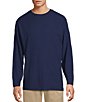Roundtree & Yorke Long Sleeve Solid Waffle Crewneck Pullover, Color:Deep Blue - Image 1