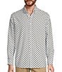 Color:White - Image 1 - Long Sleeve Stag Print Oxford Sport Shirt