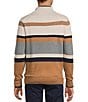 Roundtree & Yorke Long Sleeve Stripe Quarter-Zip Sweater, Color:Navy - Image 2