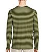 Color:Green - Image 2 - Long Sleeve Stripe Supima Crew Pullover