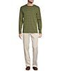 Color:Green - Image 3 - Long Sleeve Stripe Supima Crew Pullover