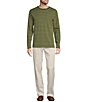 Color:Green - Image 5 - Long Sleeve Stripe Supima Crew Pullover
