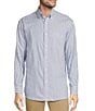 Color:Blue - Image 1 - Long Sleeve Striped Twill Sport Shirt