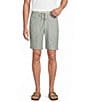 Roundtree & Yorke Luxury Linen Blend Flat Front Drawstring 8#double; Inseam Solid Shorts - Image 1