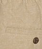Roundtree & Yorke Luxury Linen Blend Flat Front Drawstring 8#double; Inseam Solid Shorts - Image 4