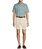 Roundtree & Yorke Luxury Linen Flat Front 9#double; Solid Shorts, Color:Stone - Image 3
