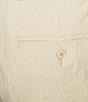 Roundtree & Yorke Luxury Linen Flat Front 9#double; Solid Shorts, Color:Stone - Image 4