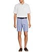 Roundtree & Yorke Luxury Linen Flat Front 9#double; Solid Shorts, Color:Blue - Image 3