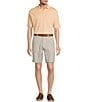 Roundtree & Yorke Luxury Linen Flat Front 9#double; Solid Shorts, Color:Green - Image 3