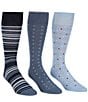 Color:Blue - Image 1 - Multi-Print Dress Socks 3-Pack