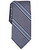 Color:Grey - Image 1 - Nine Stripe 2 3/4#double; Silk Tie