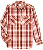 Color:Syrah - Image 1 - Outdoor Long Sleeve Plaid Flannel Shirt